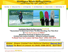 Tablet Screenshot of huntingtonbeachsurfinglessons.com